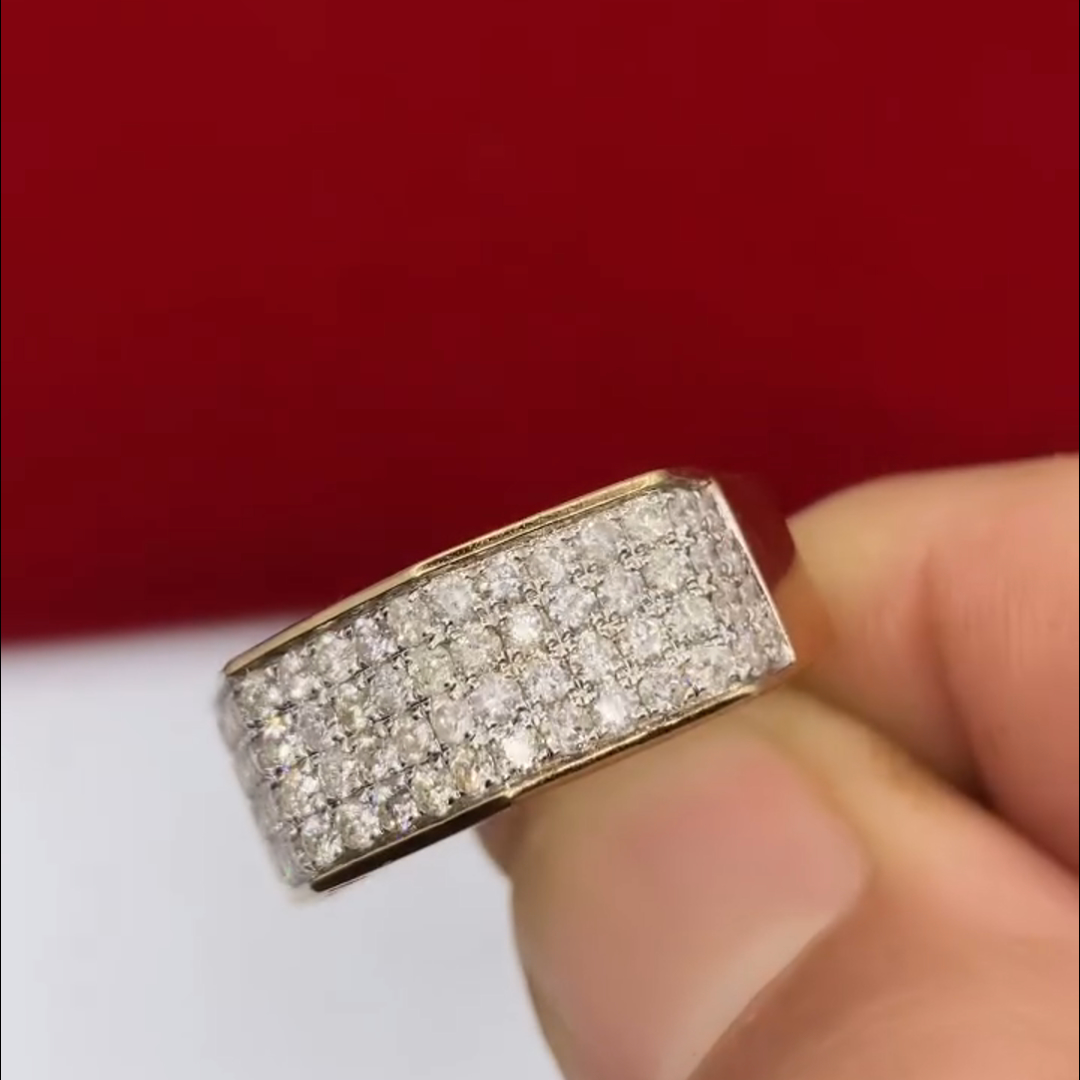 3ct Round-cut Sterling Silver Plated With Yellow Gold Handmade Ring