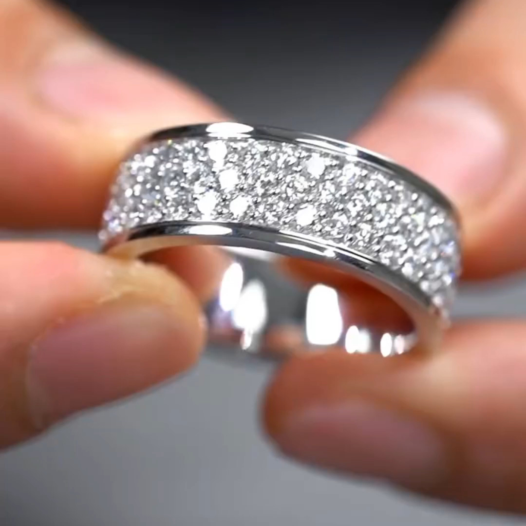 6ct Round Cut Zircon Handmade Sterling Silver Wedding Ring
