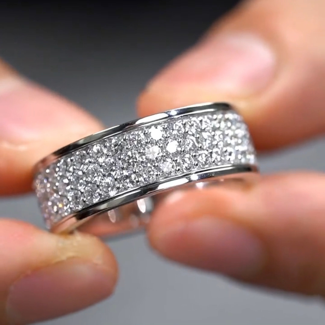 6ct Round Cut Zircon Handmade Sterling Silver Wedding Ring