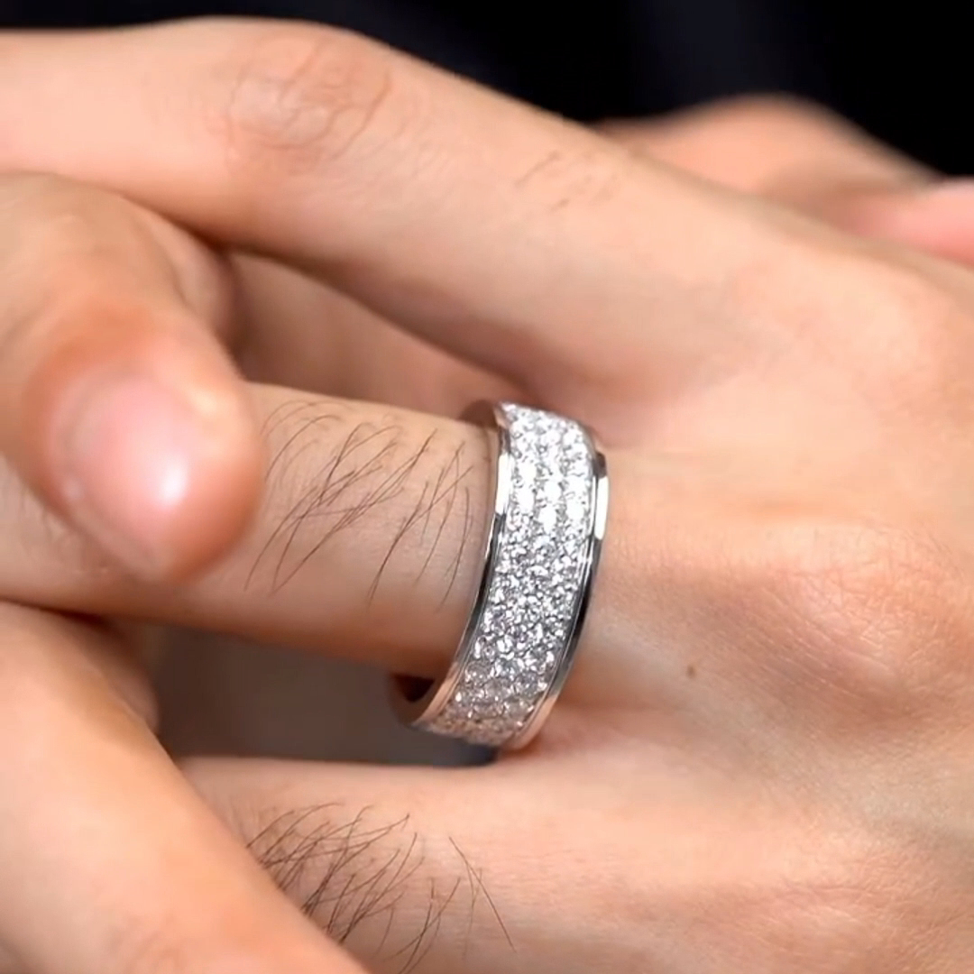 6ct Round Cut Zircon Handmade Sterling Silver Wedding Ring