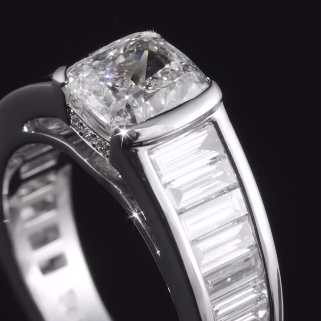 4ct Princess Cut Zircon Sterling Silver Ring