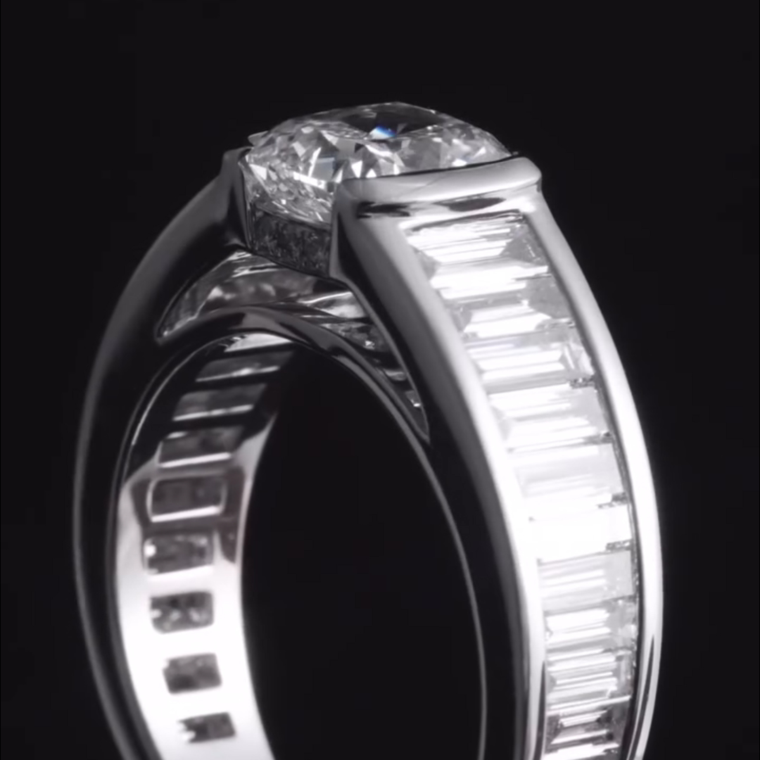 4ct Princess Cut Zircon Sterling Silver Ring