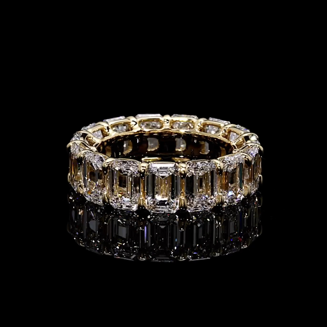 3ct Emerald-cut Zircon Sterling Silver And Yellow Gold Plated Ring