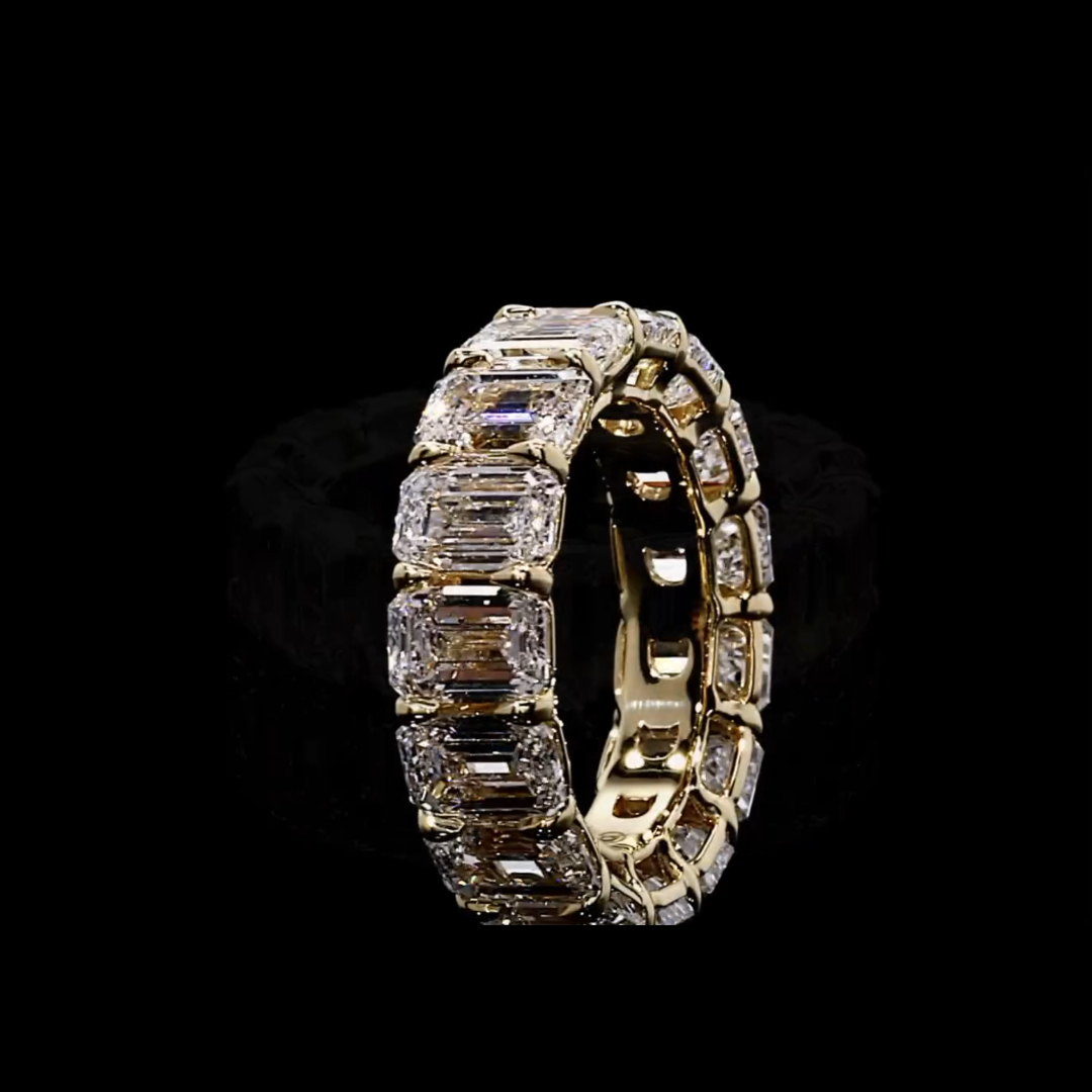 3ct Emerald-cut Zircon Sterling Silver And Yellow Gold Plated Ring