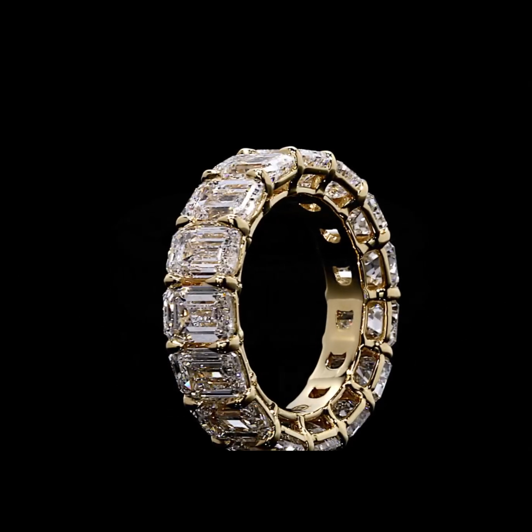 3ct Emerald-cut Zircon Sterling Silver And Yellow Gold Plated Ring