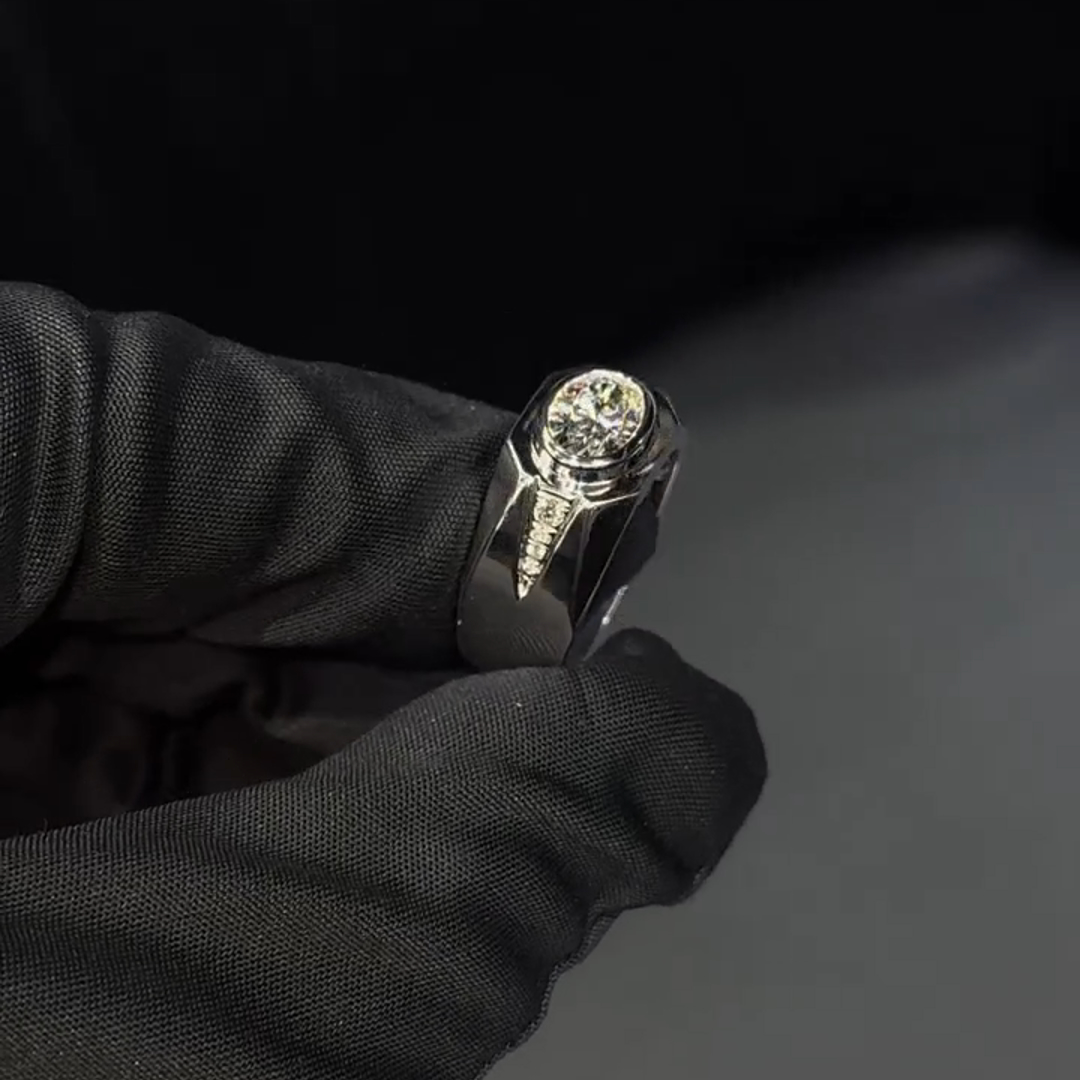 2ct Oval-cut Zircon Sterling Silver Handmade Ring