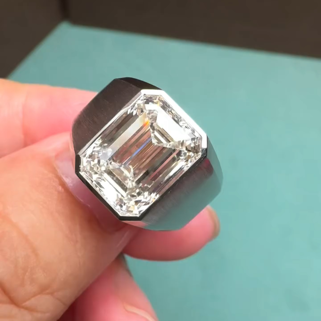 6ct Cushion-cut Diamond Sterling Silver Handmade Ring