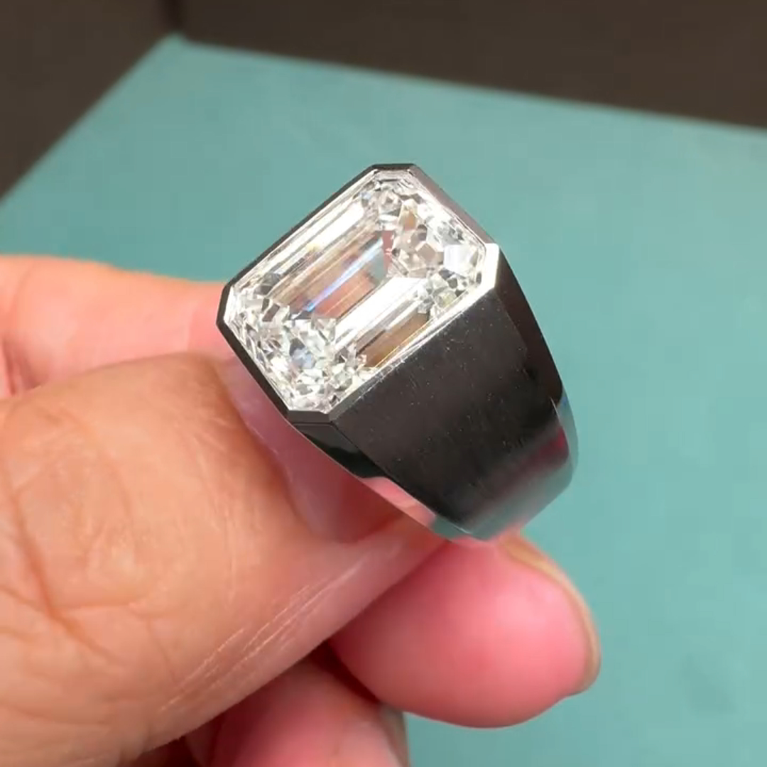 6ct Cushion-cut Diamond Sterling Silver Handmade Ring