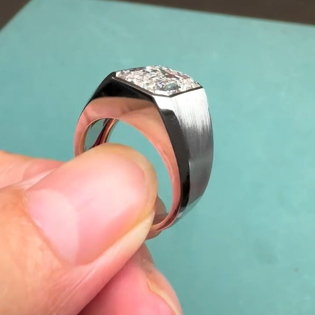 6ct Cushion-cut Diamond Sterling Silver Handmade Ring