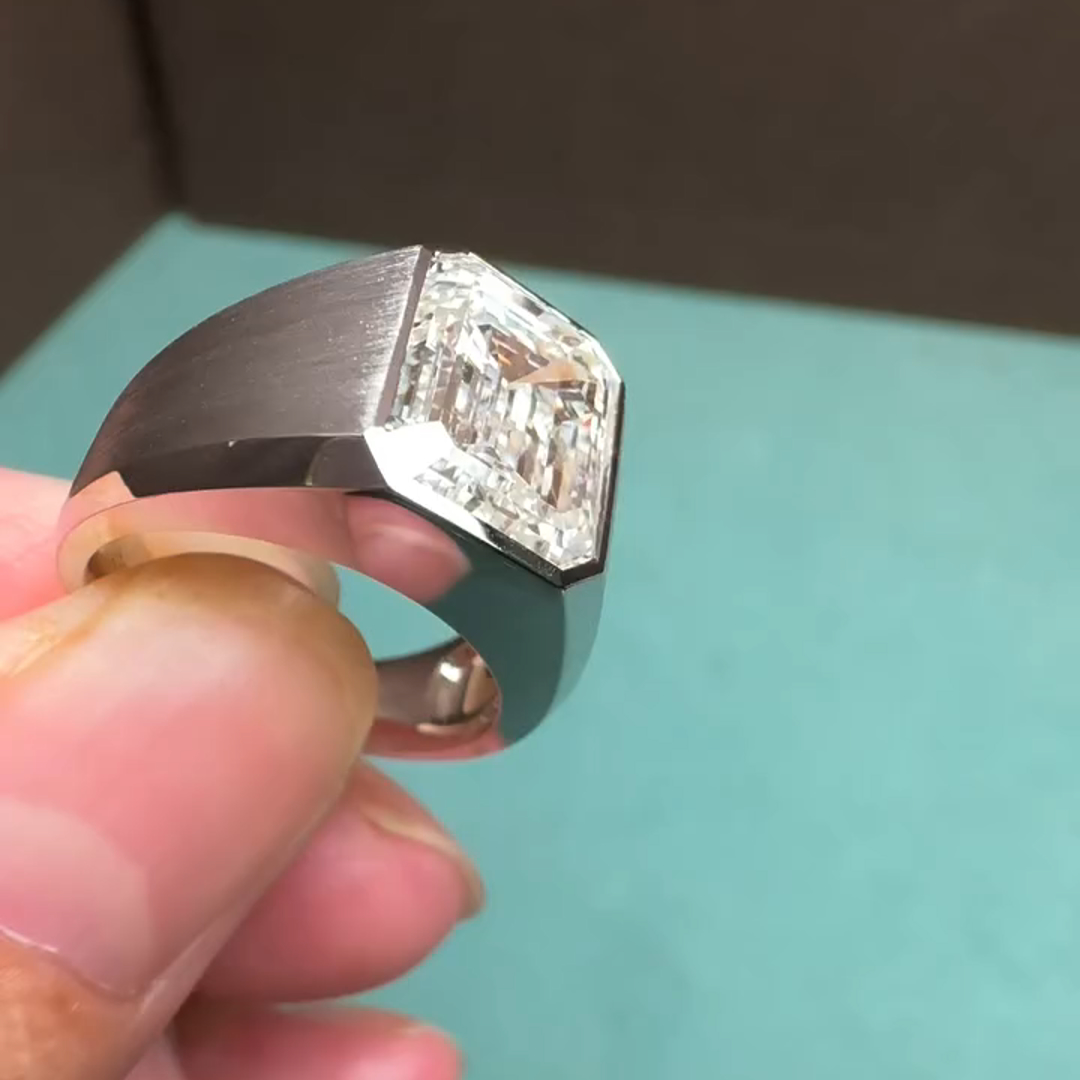 6ct Cushion-cut Diamond Sterling Silver Handmade Ring