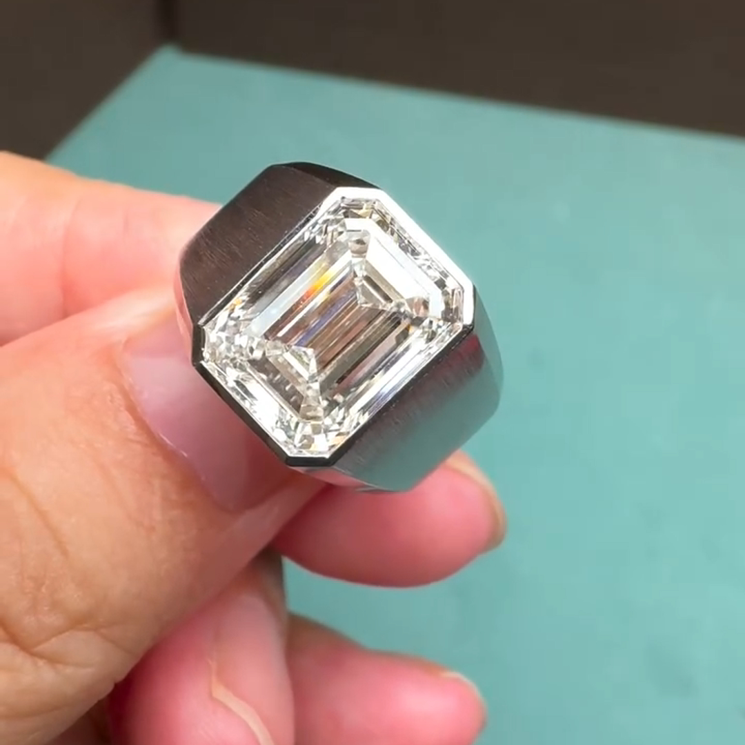 6ct Cushion-cut Diamond Sterling Silver Handmade Ring