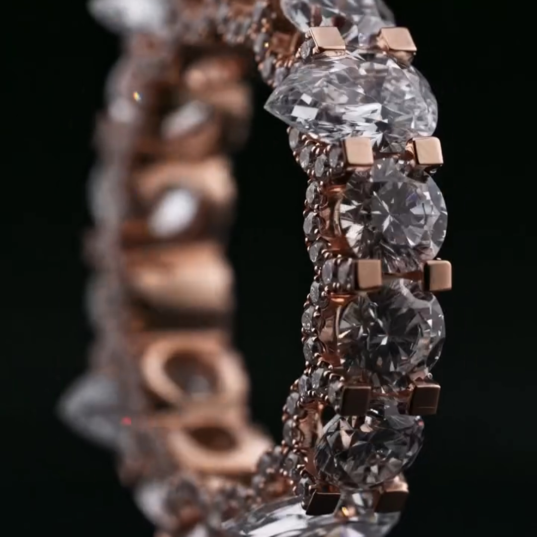 3ct Oval-cut Zircon Handmade Sterling Silver And Rose Gold-plated Ring