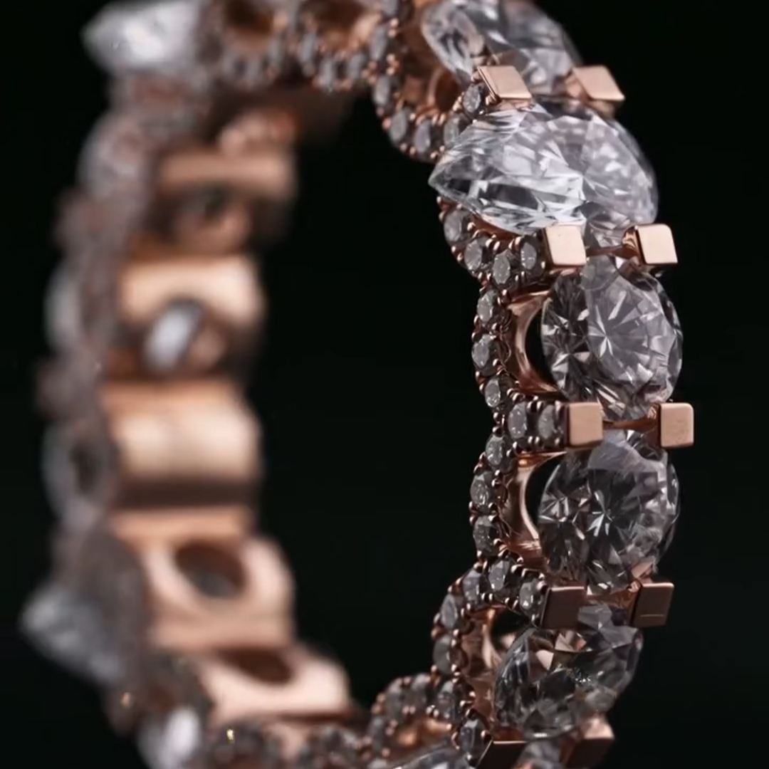 3ct Oval-cut Zircon Handmade Sterling Silver And Rose Gold-plated Ring