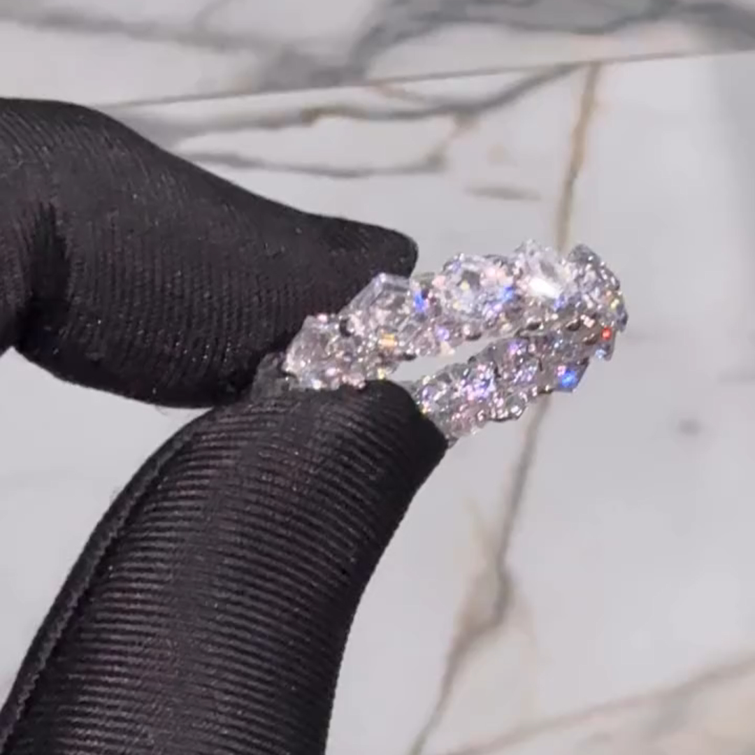 3ct Square-cut Zircon Sterling Silver Handmade Ring