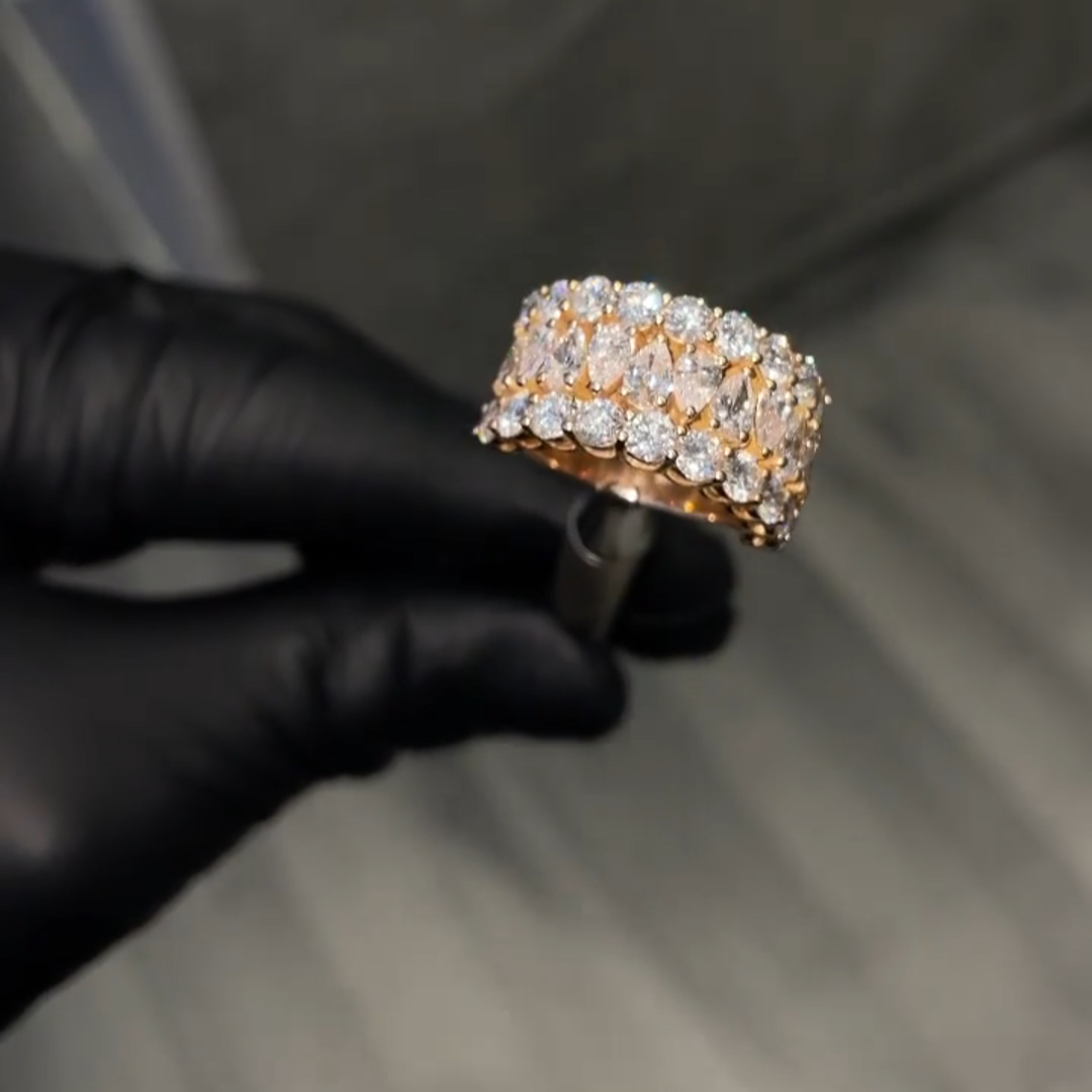 2ct Pear-shaped Zircon Sterling Silver Plated With Yellow Gold Handmade Ring