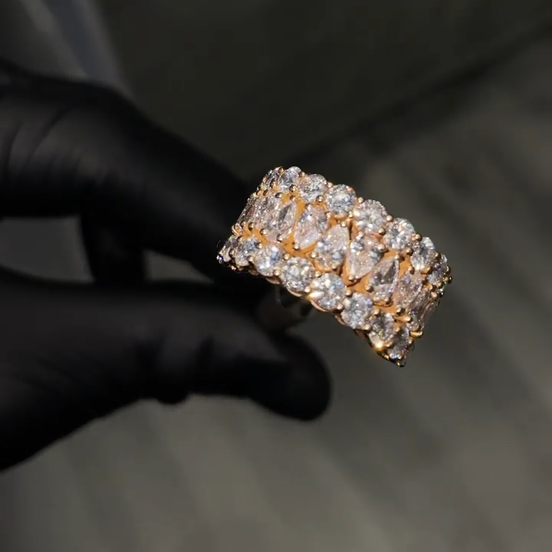 2ct Pear-shaped Zircon Sterling Silver Plated With Yellow Gold Handmade Ring