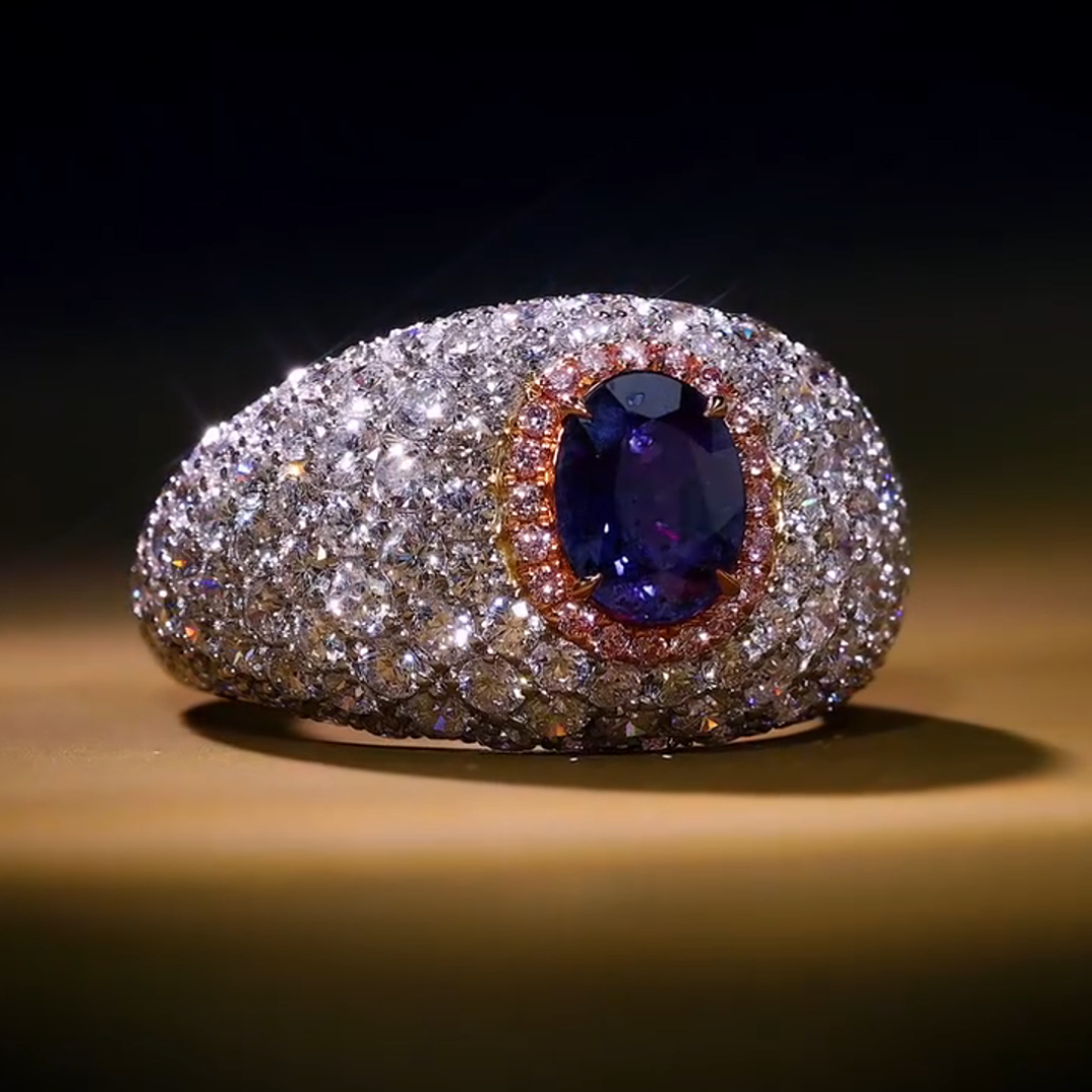 5ct Round-cut Sapphire Sterling Silver Handmade Ring