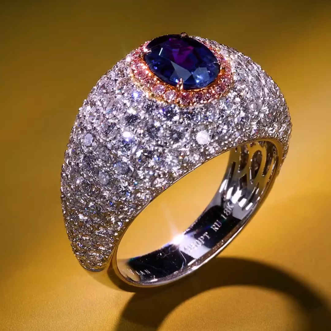 5ct Round-cut Sapphire Sterling Silver Handmade Ring