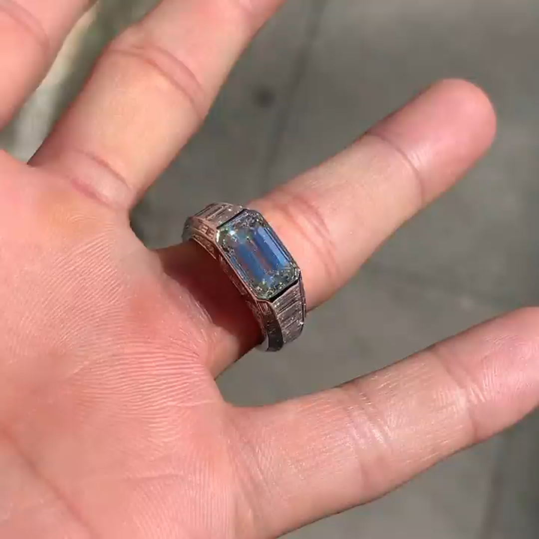 5ct Cushion-cut Sterling Silver Handmade Ring