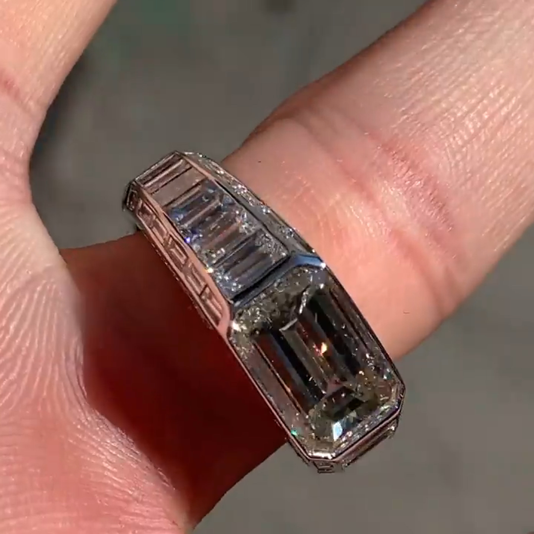 5ct Cushion-cut Sterling Silver Handmade Ring