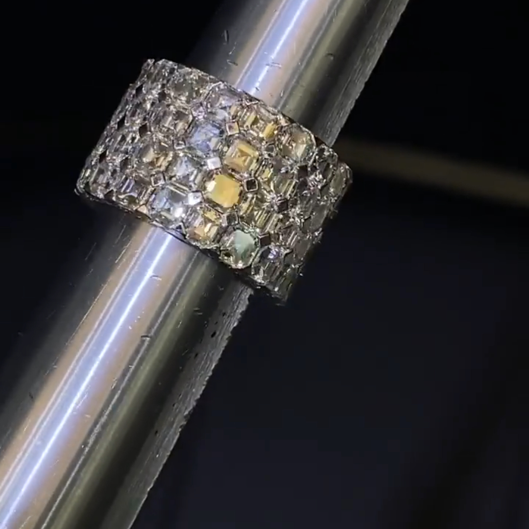 10ct Cushion-cut Sterling Silver Handmade Ring