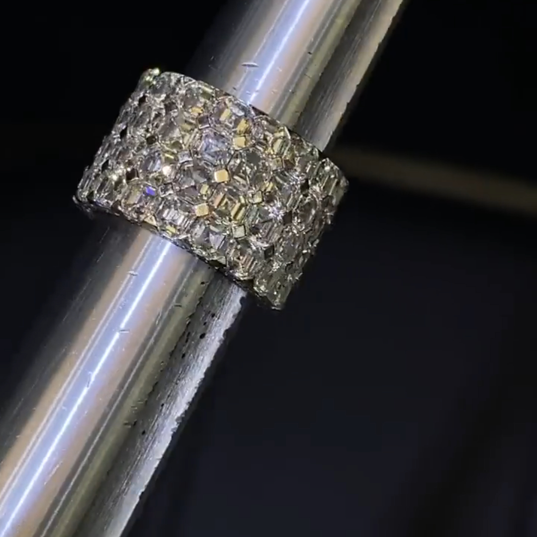 10ct Cushion-cut Sterling Silver Handmade Ring