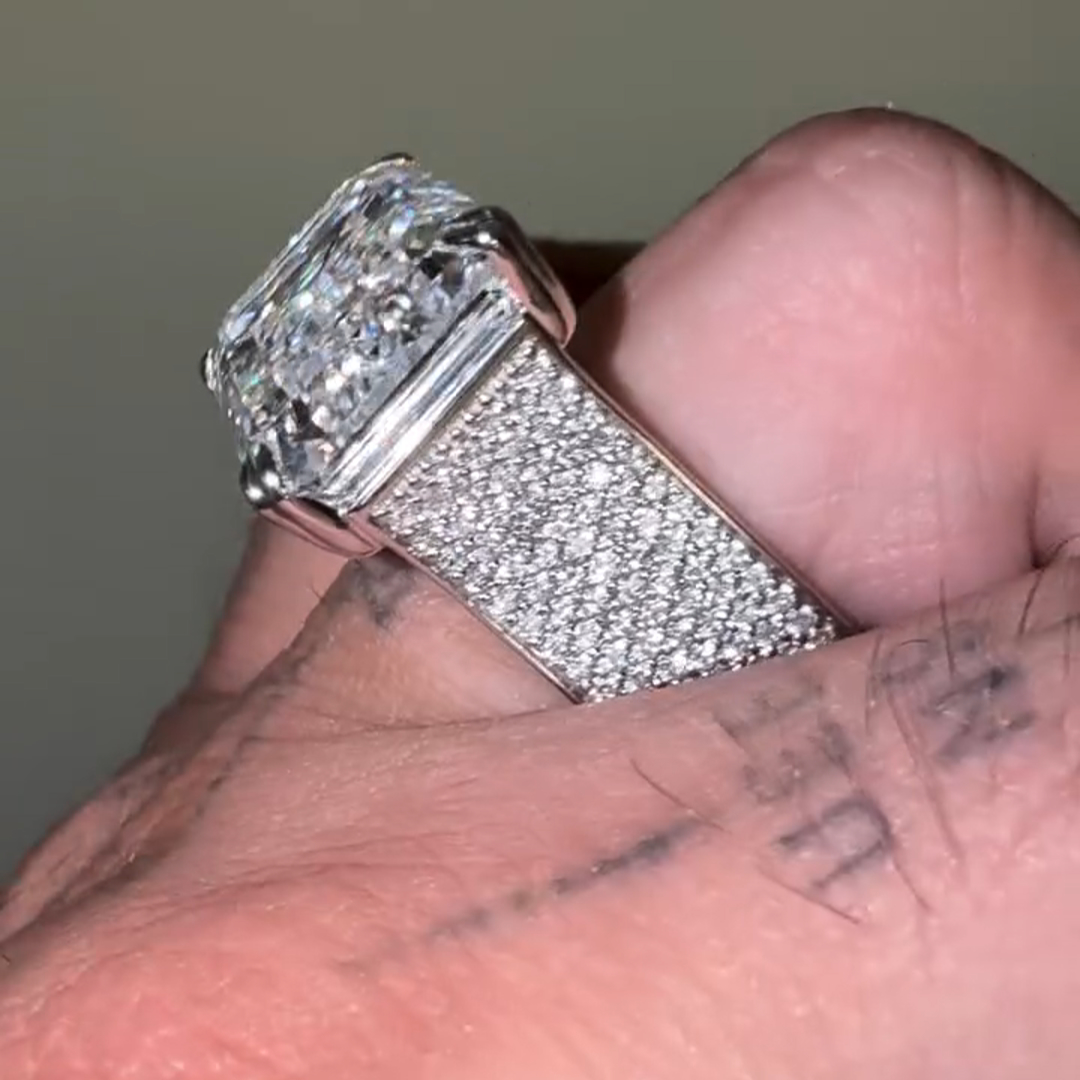 15ct Emerald-cut Sterling Silver Handmade Ring