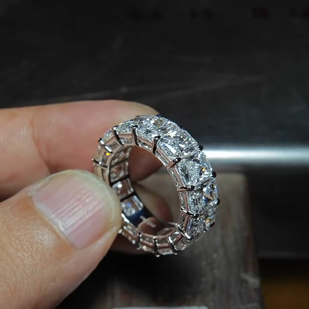 3ct Princess Cut Zircon Sterling Silver Handmade Ring