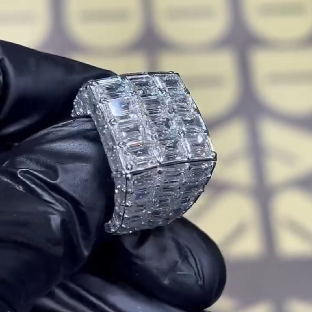 6ct Emerald-cut Sterling Silver Handmade Luxury Ring