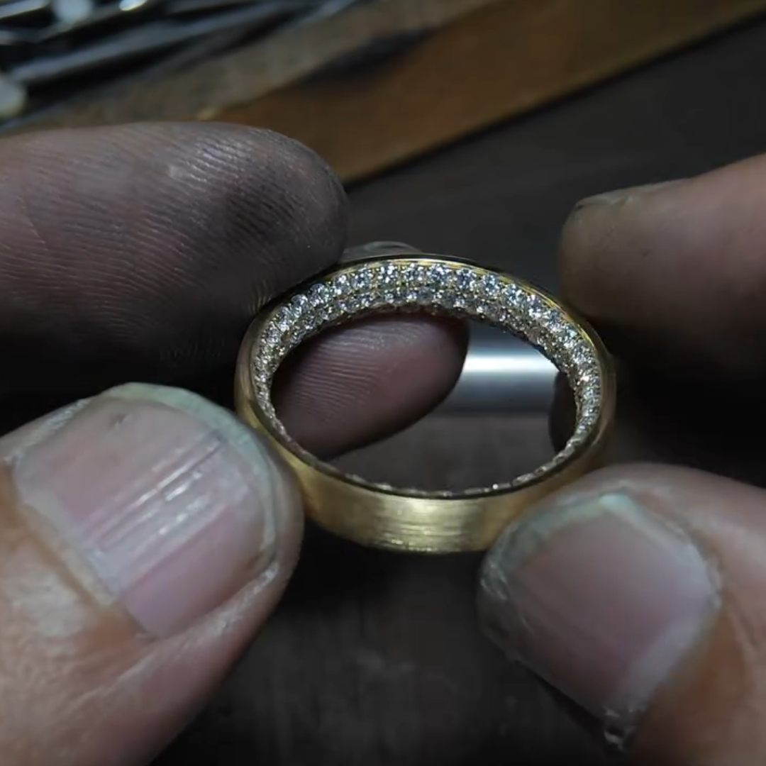 2ct Round-cut Zircon Handmade Sterling Silver And Yellow Gold Plated Ring