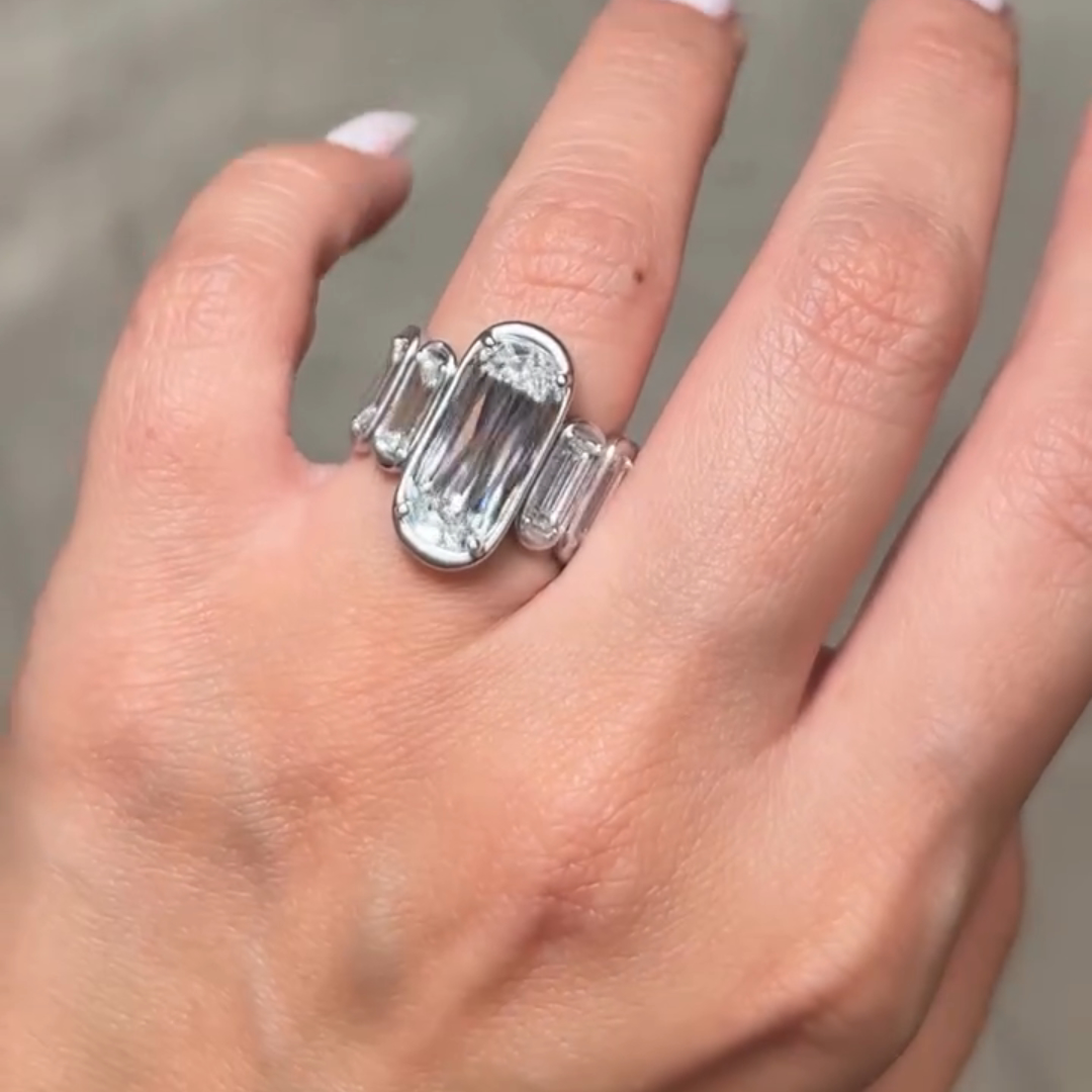 10ct Cushion Cut Sterling Silver Handmade Luxury Ring