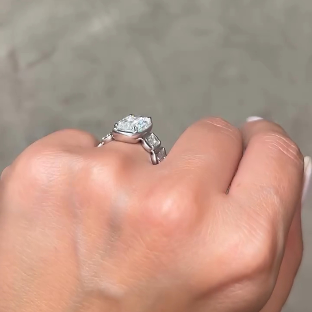 10ct Cushion Cut Sterling Silver Handmade Luxury Ring