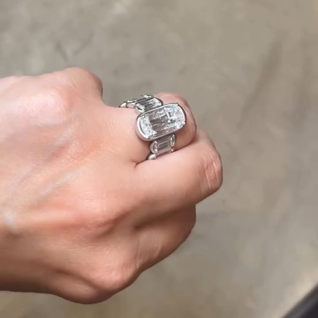 10ct Cushion Cut Sterling Silver Handmade Luxury Ring