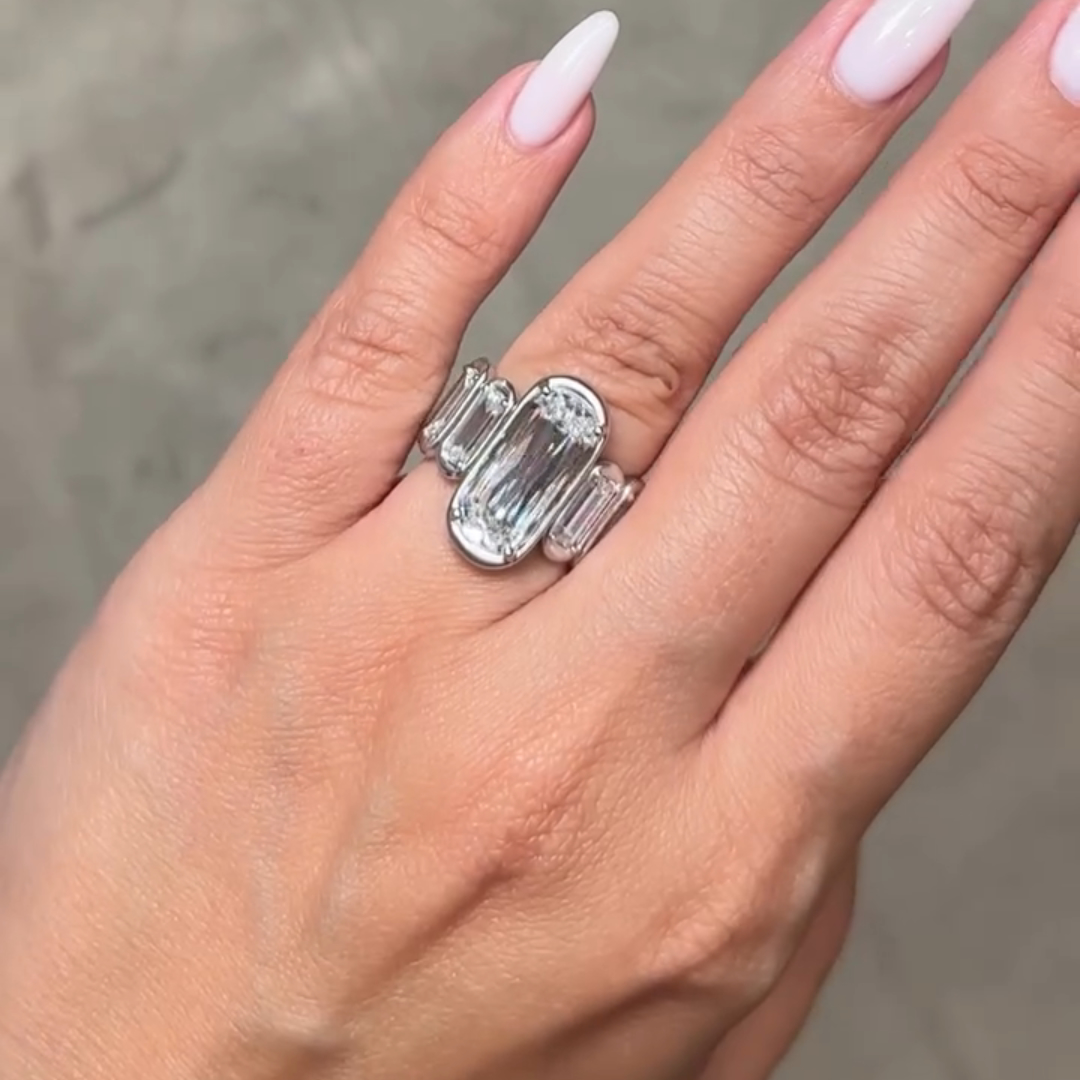 10ct Cushion Cut Sterling Silver Handmade Luxury Ring