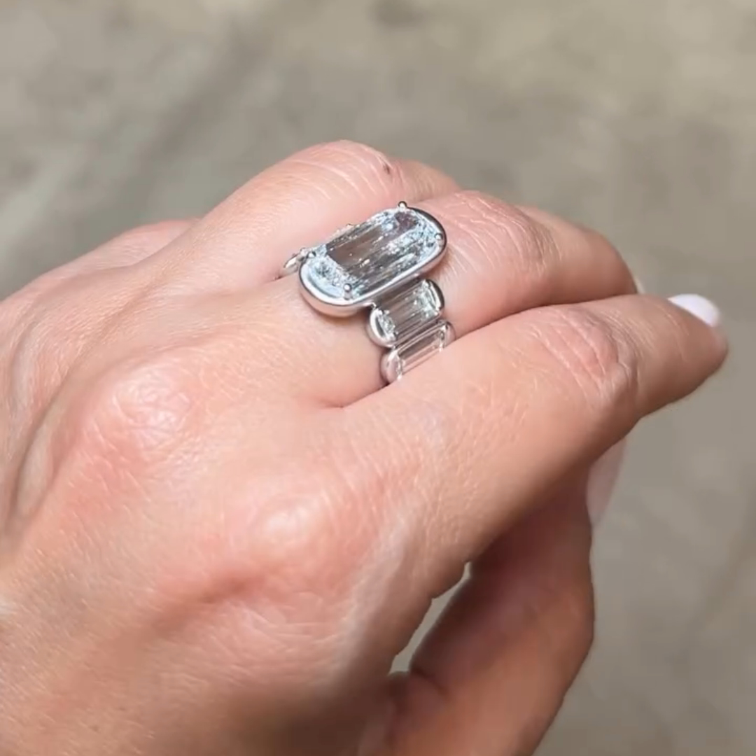 10ct Cushion Cut Sterling Silver Handmade Luxury Ring