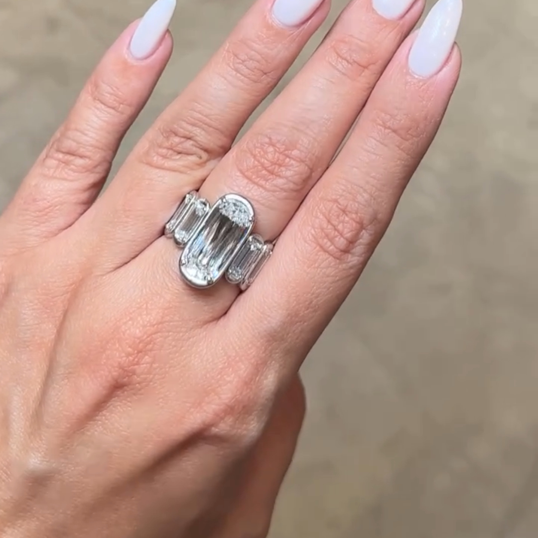 10ct Cushion Cut Sterling Silver Handmade Luxury Ring