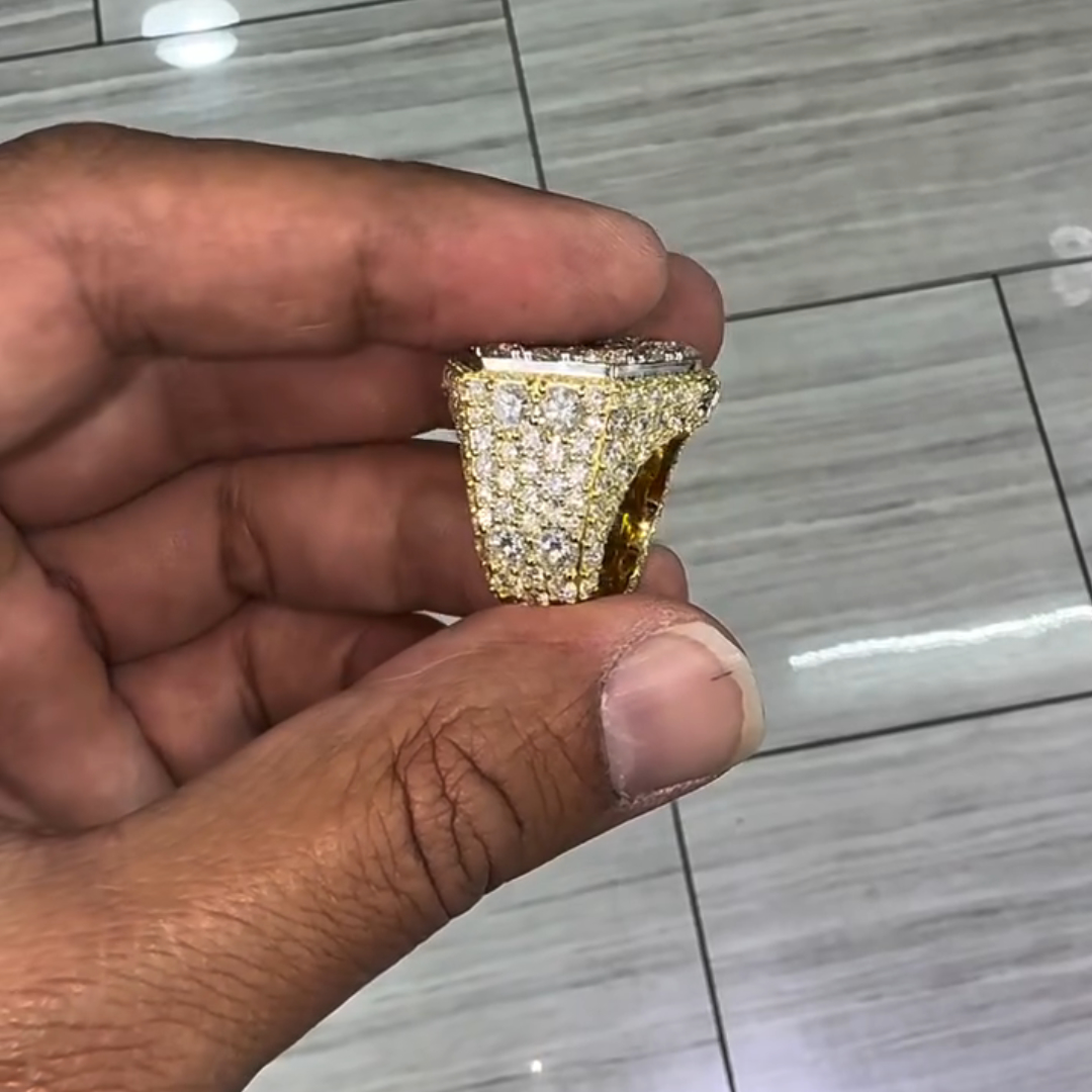 5ct Round Cut Sterling Silver Plated Yellow Gold Handmade Ring