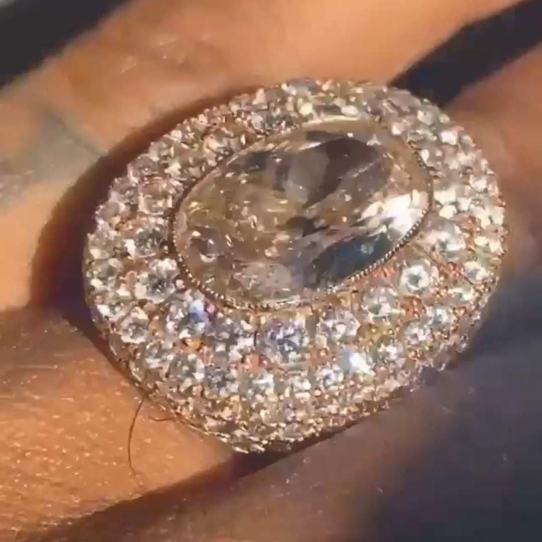 6ct Oval-cut Sterling Silver Handmade Ring