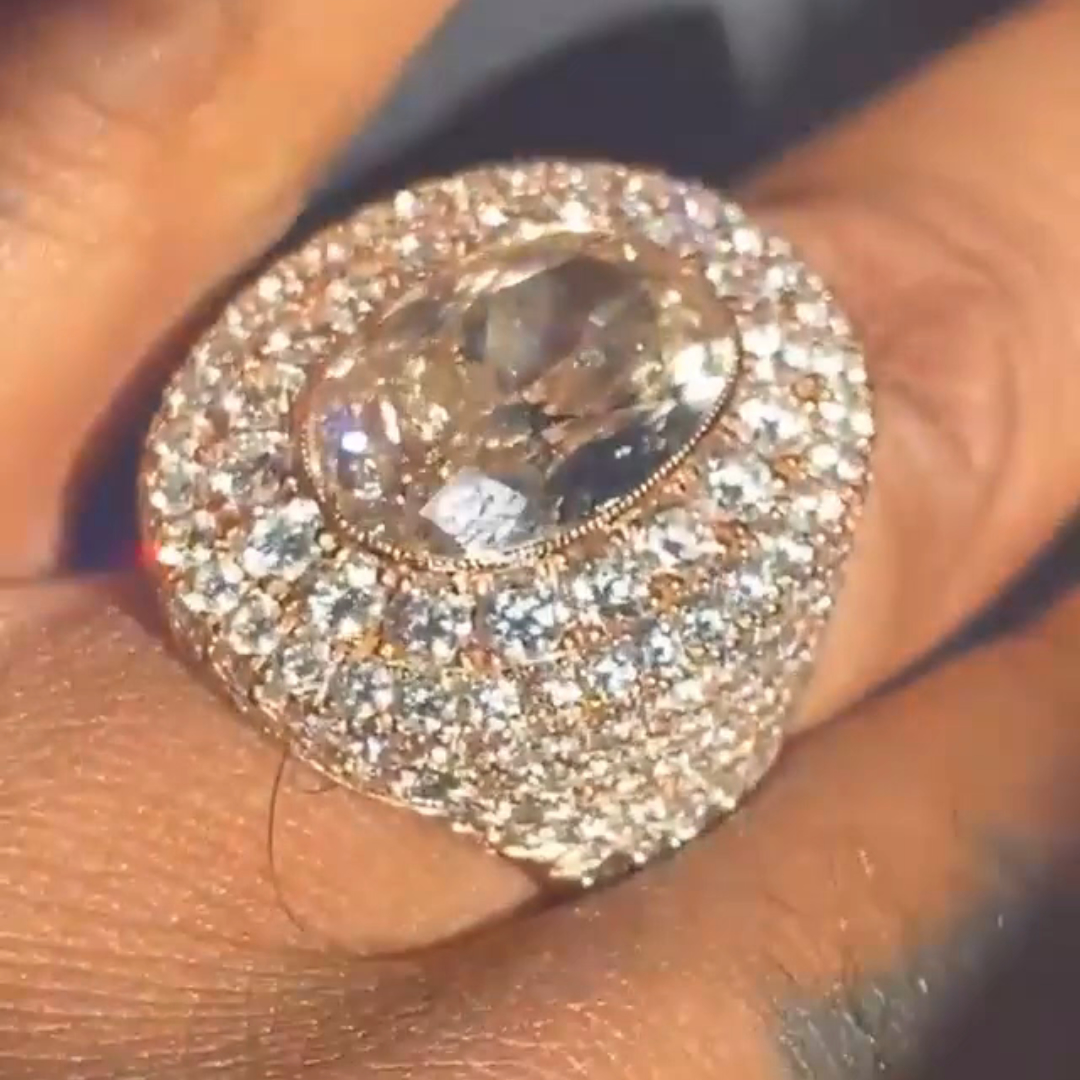 6ct Oval-cut Sterling Silver Handmade Ring