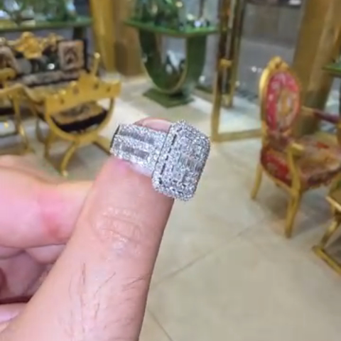 3ct Cushion-cut Zircon Sterling Silver Handmade Ring