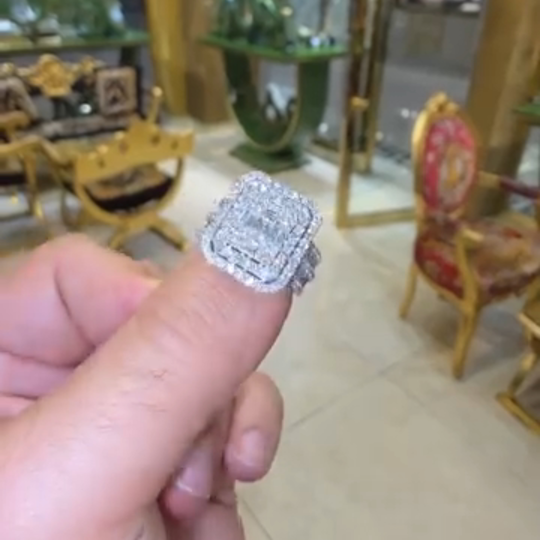 3ct Cushion-cut Zircon Sterling Silver Handmade Ring