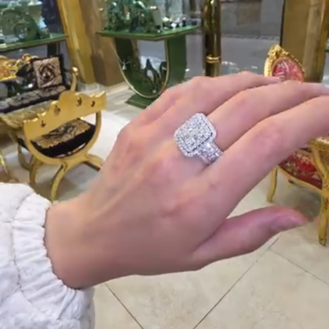 3ct Cushion-cut Zircon Sterling Silver Handmade Ring