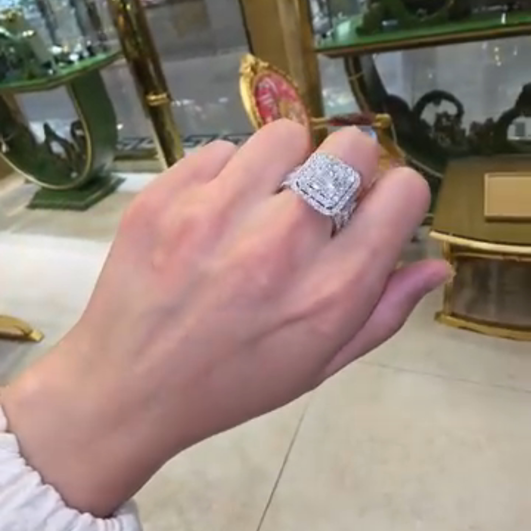 3ct Cushion-cut Zircon Sterling Silver Handmade Ring