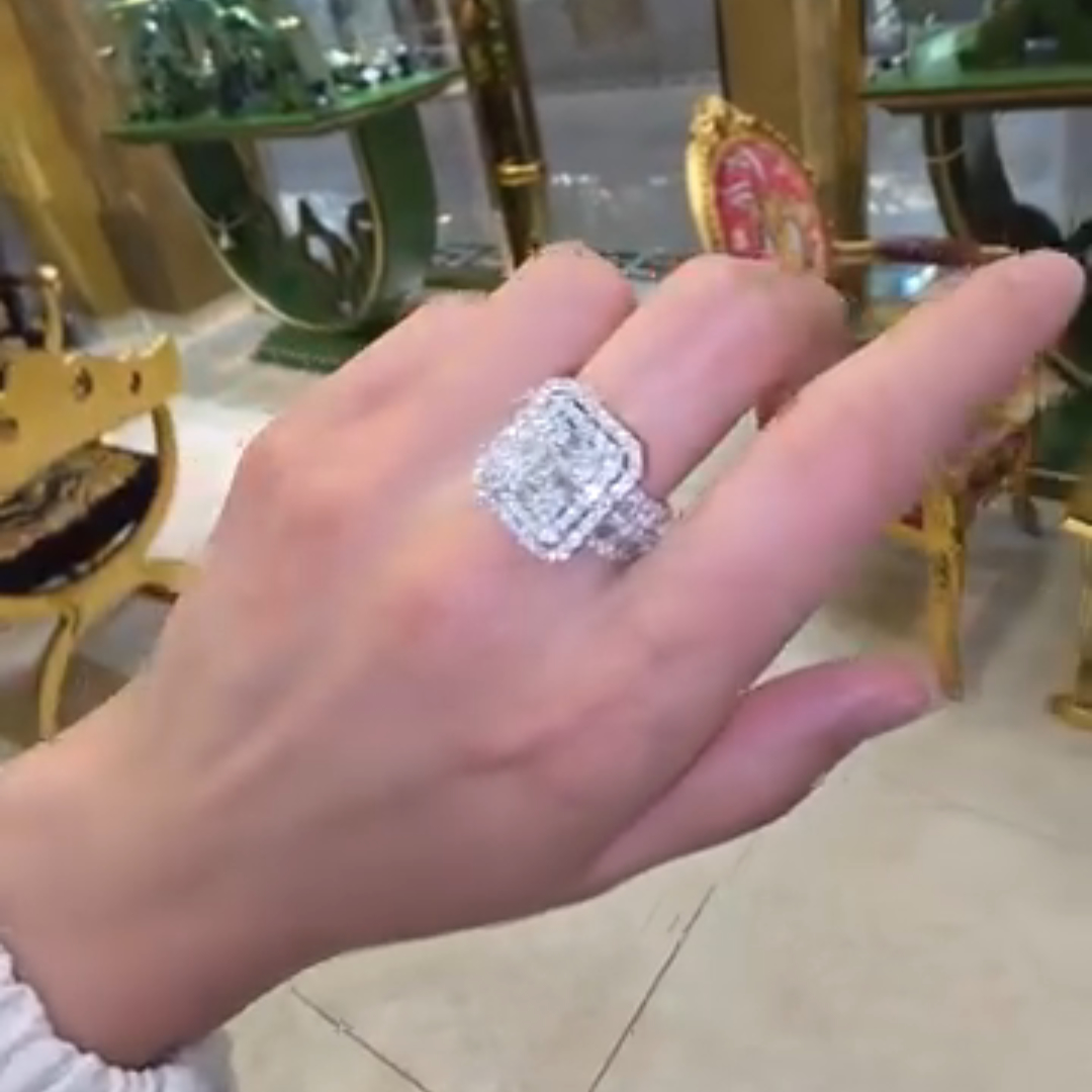 3ct Cushion-cut Zircon Sterling Silver Handmade Ring