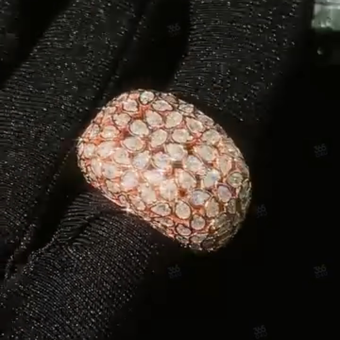 5ct Pear-shaped Zircon Sterling Silver Rose Gold Plated Handmade Ring