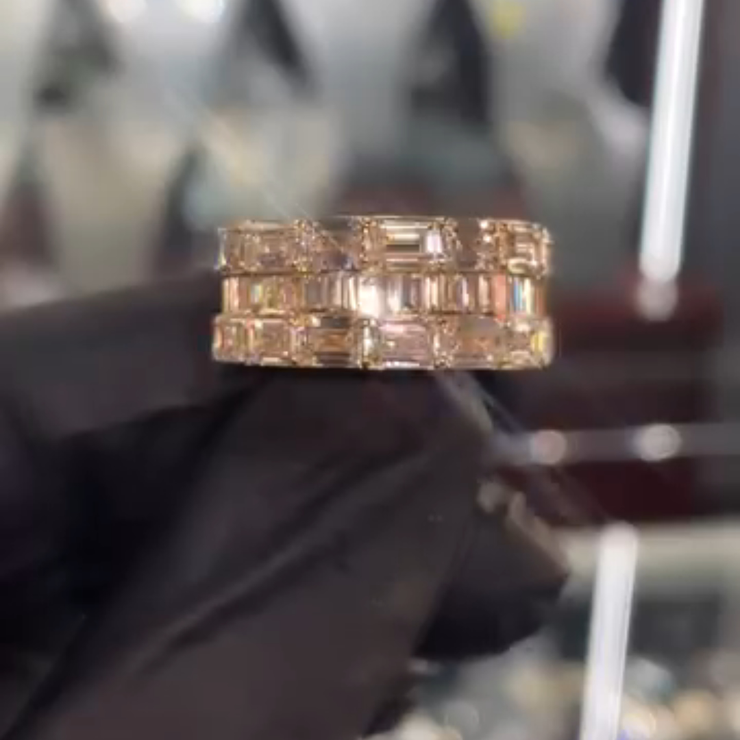 2ct Cushion-cut Zircon Sterling Silver Rose Gold Plated Handmade Ring