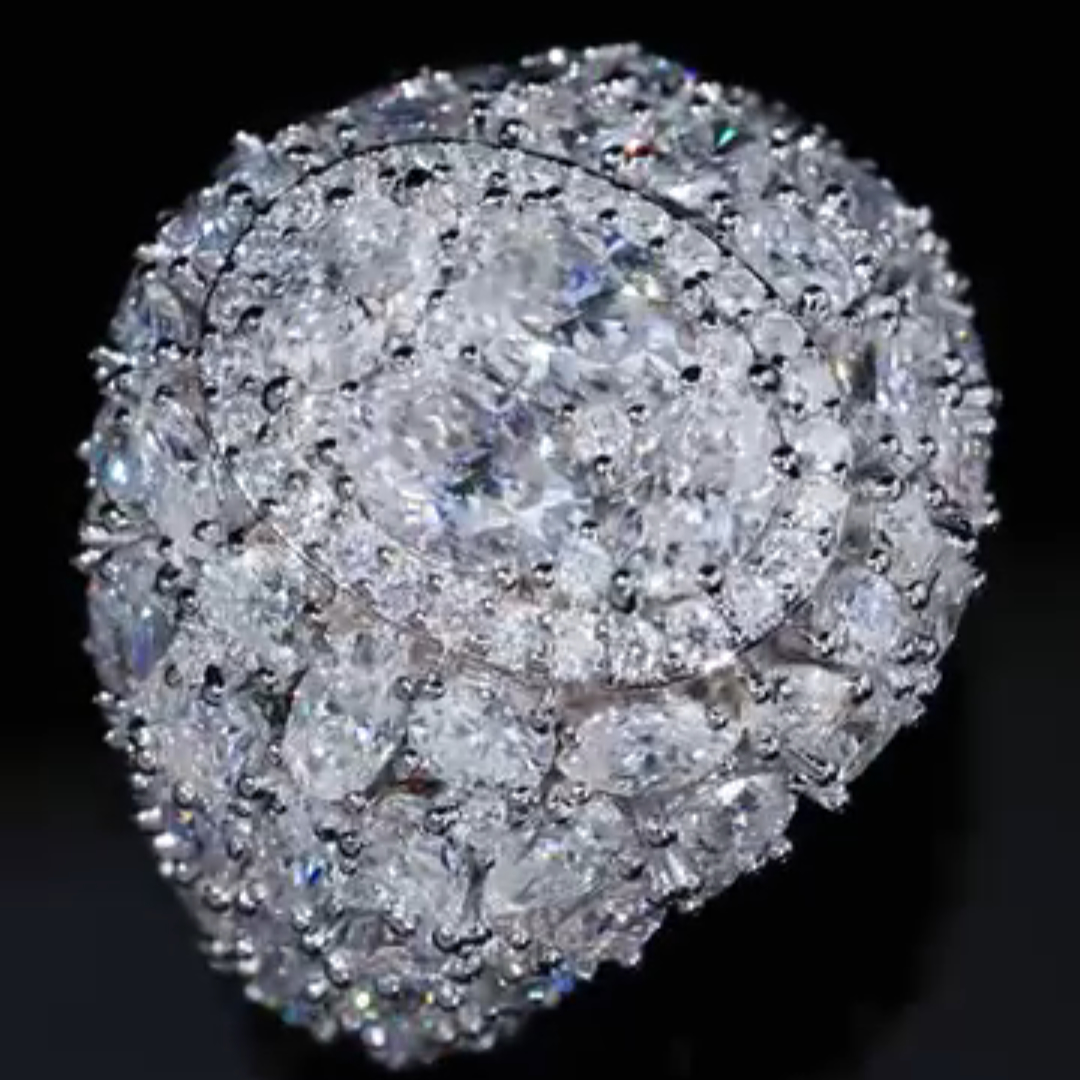 6ct Oval-cut Zircon Sterling Silver Handmade Ring