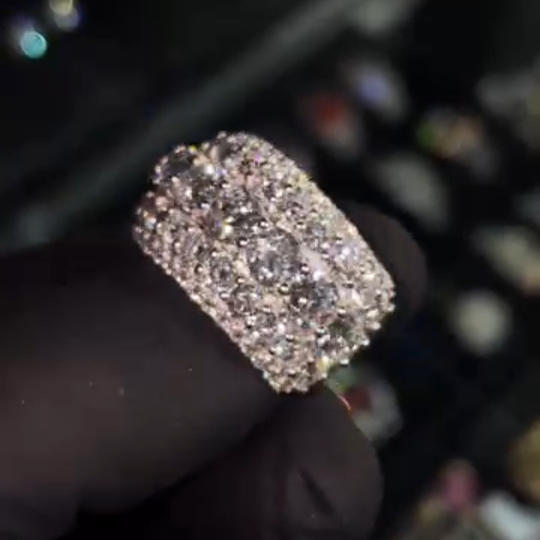 5ct Round-cut Zircon Sterling Silver Handmade Ring