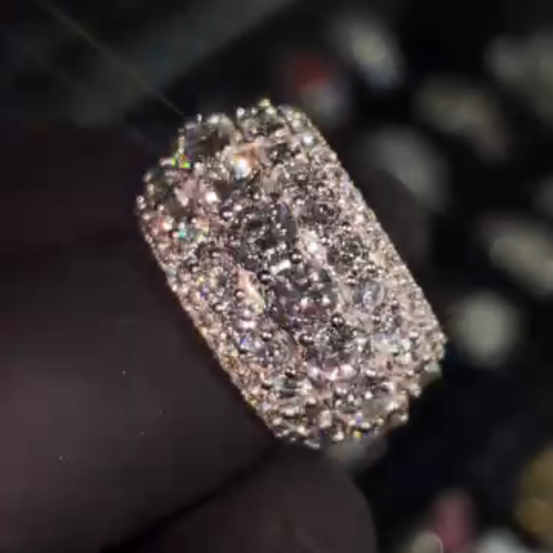 5ct Round-cut Zircon Sterling Silver Handmade Ring