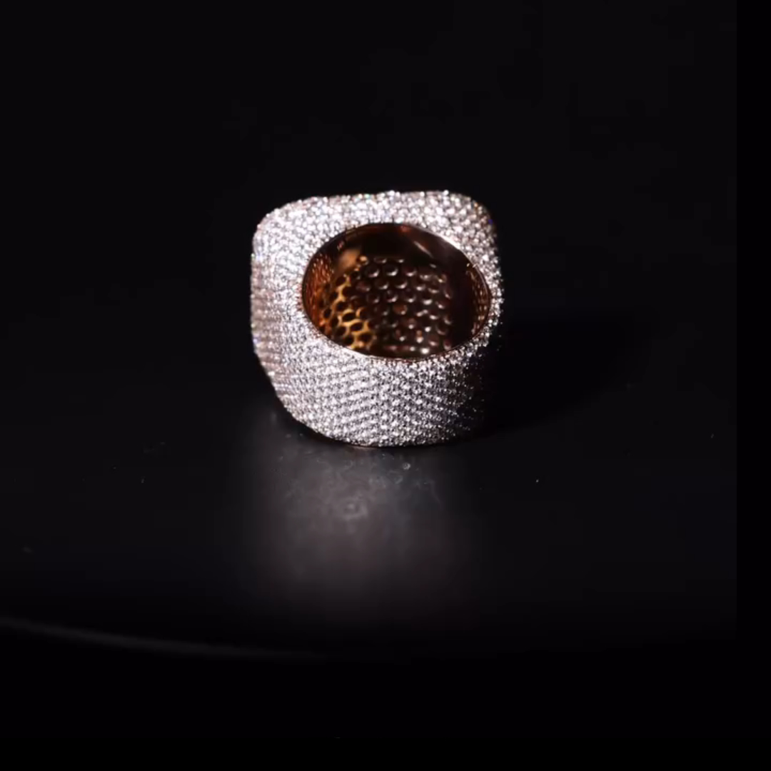 10ct Multi-cut Zircon Sterling Silver Rose Gold Plated Handmade Ring